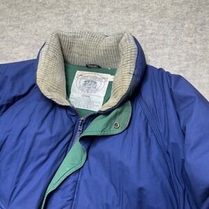 Vntg John Ashford Mens Blue Down Puffer Jacket‎ Heavyweight Quilted Coat XL